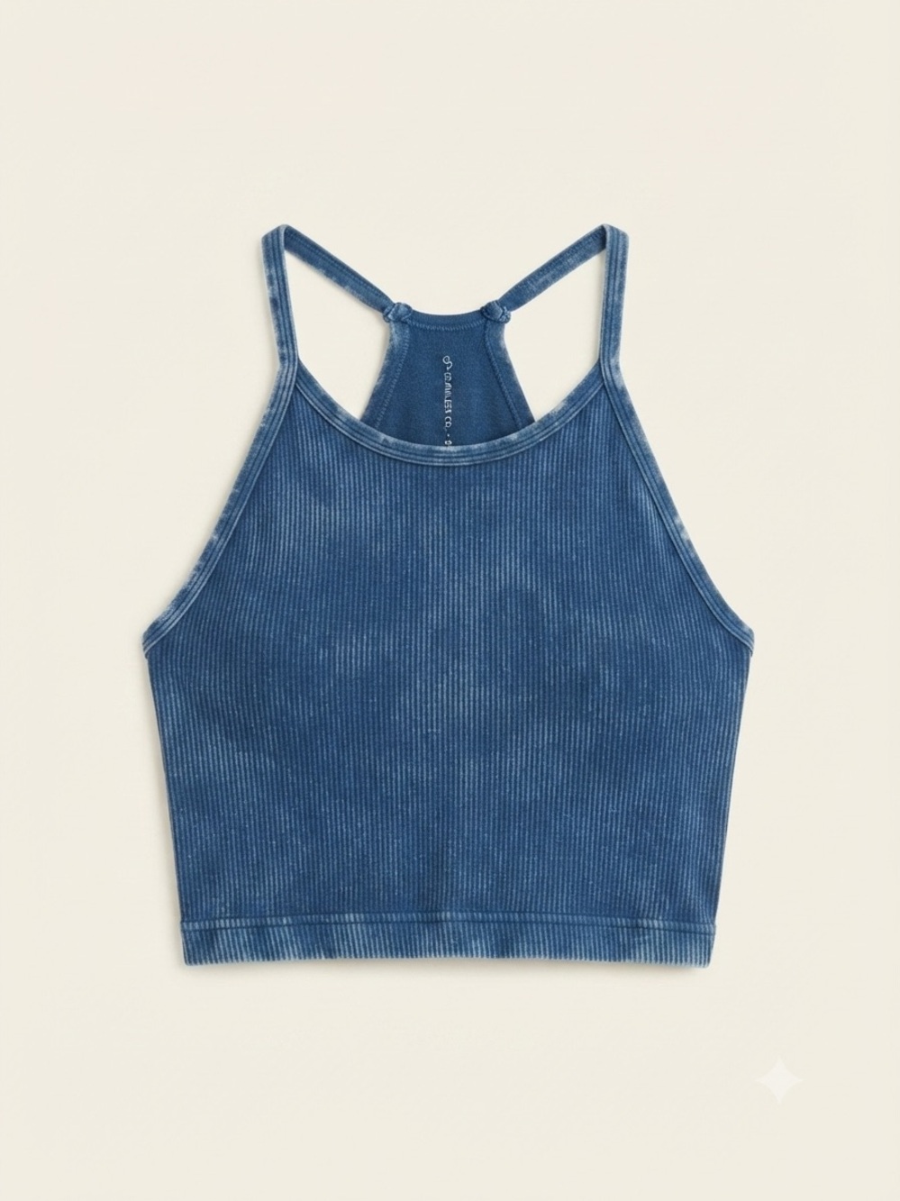 Free People Ribbed Indigo Crop Tank Top - XS to S